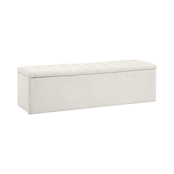 Oikiture Storage Ottoman Blanket Box Linen Fabric Arm Foot Stool Couch  Large