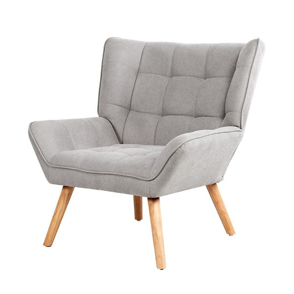 Armchair Fabric Upholstered Tub Chair Grey