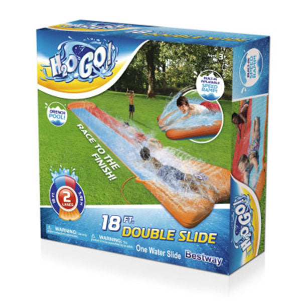 Kids H20Go Double Water Slide With Ramp 8Ft