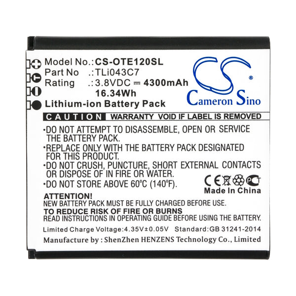 Cameron Sino Cs Ote120Sl Replacement Battery For Alcatel Hotspot