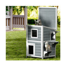 Cat House Wooden Outdoor Shelter Rabbit Hutch Condo Small Dog Roof House