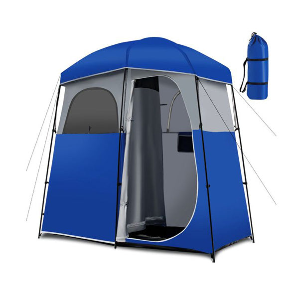 Double Room Camping Shower Toilet Tent with Floor for Outdoor