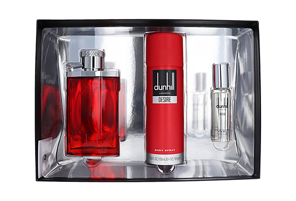 Dunhill Desire Red 3Pc Set - Edt 100Ml + Body Spray 200Ml + Edt 30Ml