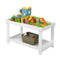 Wooden Kids Activity Table with Storage Shelf and Removable Tabletop White