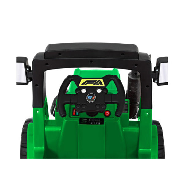 Kids Ride On Car Street Sweeper Truck With Rotating Brushes Garbage Cans Green