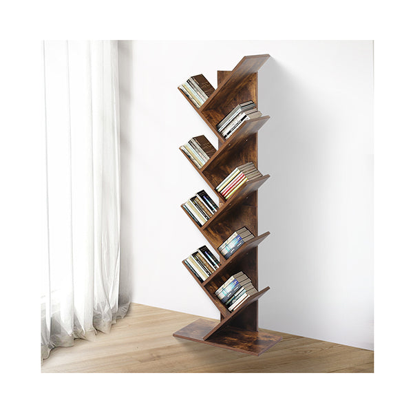 Wooden Tree Bookshelf Bookcase In Brown