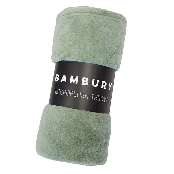 Bambury Microplush Throw Rug Sage