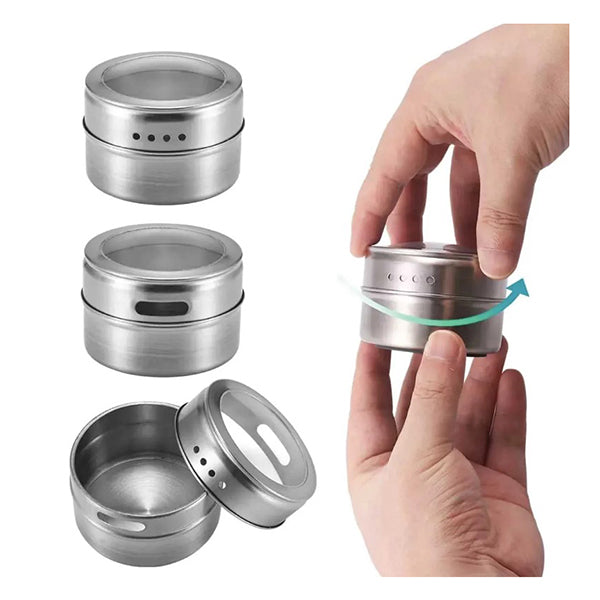 150G Magnetic Spice Jar Stainless Steel Tin Herb Seasoning Container