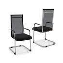 Office Guest Chairs Set Of 2 Wth Metal Sled Base And Armrests