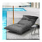 Outdoor Sun Bed Metal Frame Grey Cushion