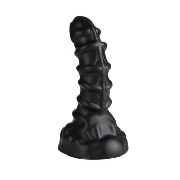 Ribbed Anal Dildo Black