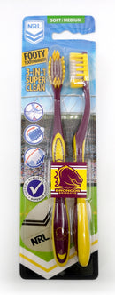 Nrl - 2Pk- Brisbane Broncos  Toothbrushes