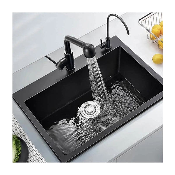 Single Bowl Kitchen Sink Granite Composite 760Mm Black