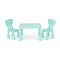 3 Pieces Kids Table Set with 2 Chairs for Reading Green