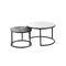 Set of 2 Coffee Table Round Nesting White & Grey