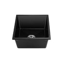 Kitchen Sink 38x38cm Granite Basin Single Bowl Black