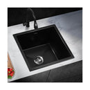 Kitchen Sink 38x38cm Granite Basin Single Bowl Black