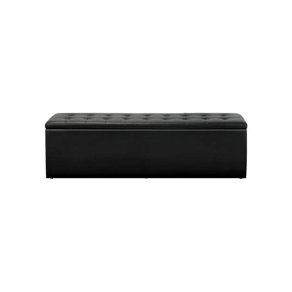 Storage Ottoman XL PU Leather Black