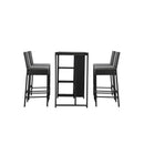 Outdoor Bar Table Stools Set Rattan 5 Piece