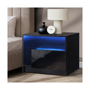 Bedside Tables RGB LED High Gloss Black