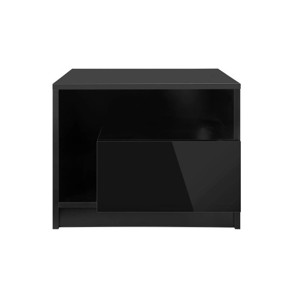 Bedside Tables RGB LED High Gloss Black