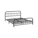 Metal Bed Frame Queen Size Railing-style Black