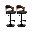 Bar Stools Swivel Gas Lift Metal Leather x2