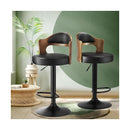 Bar Stools Swivel Gas Lift Metal Leather x2