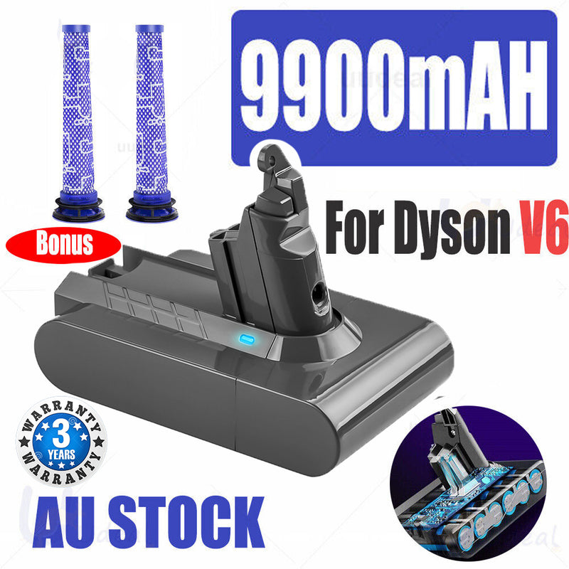 9900Mah For Dyson V6 Battery Sv03 Sv04 Sv09 Dc58 Dc59 Dc61 Dc62 Dc74 V6 Animal