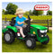 XL Kids Ride On Tractor 12V with Trailer Remote Green