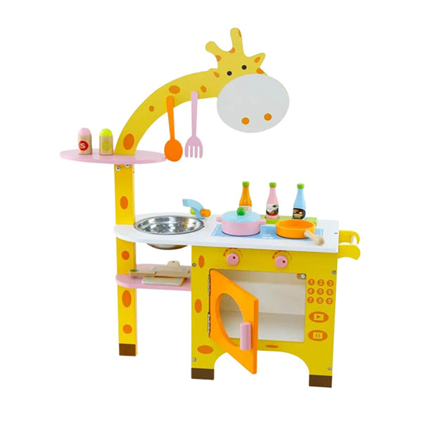 Wooden Kitchen Playset For Kids Giraffe Shape Kitchen Set