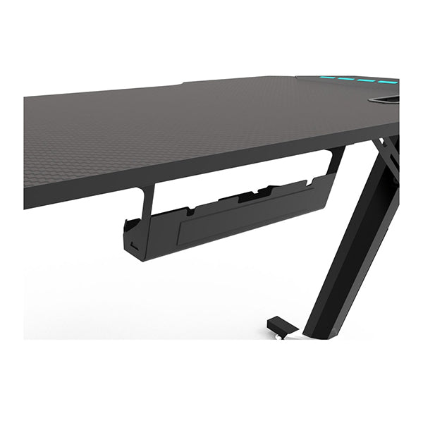 Rgb Gaming Desk Z Shape Black 140Cm