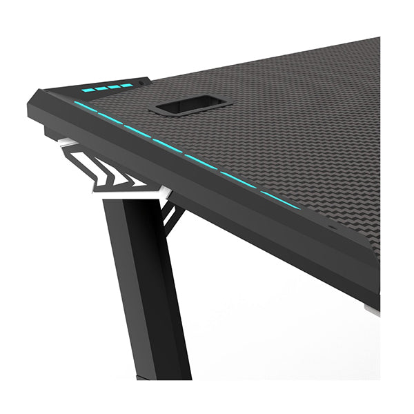 Rgb Gaming Desk Z Shape Black 140Cm