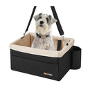 Dog Car Seat For Small Dogs Adjustable Straps Liner Black And Beige