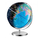 Illuminated World Globe with Stand, 330.2 mm, Educational Earth Globe with Stable Heavy Metal Base and LED Constellation Night Light HD Printed Map, Spinning for Kids Classroom Learning