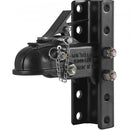 Adjustable Trailer Coupler and 5-Position Channel Bracket Kit, 2-5/16" Hitch Ball, 15000 lbs Capacity, Heavy Duty Cast Channel-Mount Coupler, for Towing Camper, Pickup Truck, SUV, Black Coating