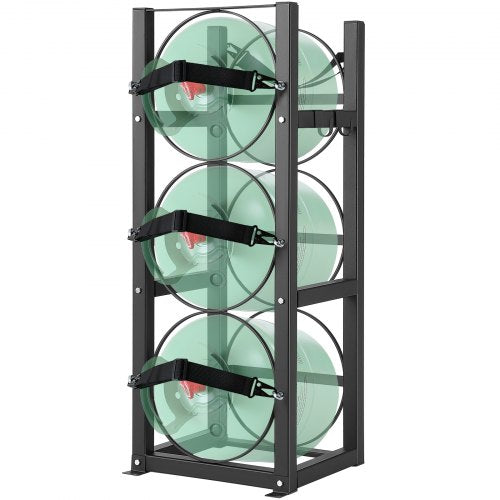 Refrigerant Tank Rack, with 3 x 30lbs Bottle Tanks, Cylinder Tank Rack 12.79x12.99x33.07 in, Refrigerant Cylinder Rack Gas Cylinder Racks and Holders for Freon, Gases, Oxygen, Nitrogen