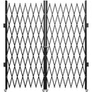 Double Folding Security Gate Folding Door Gate 5.1' H x 10.2' W Scissor Gate