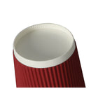 12oz Disposable Triple Wall Red Coffee Paper Cups With Lids