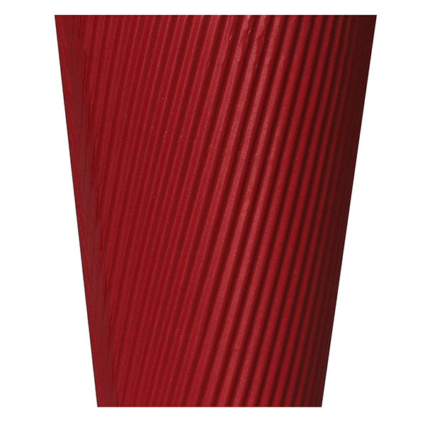 12oz Disposable Triple Wall Red Coffee Paper Cups With Lids