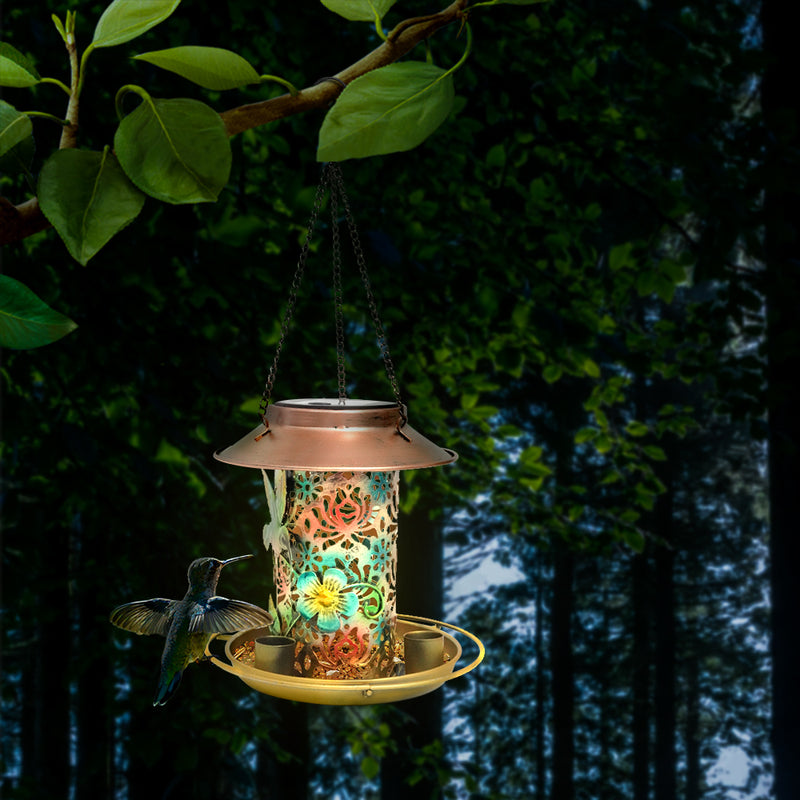 LUMIRO Solar Powered Hanging Bird Feeder and Garden Decoration Light_0