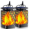 LUMIRO 2 Pack Flickering Flame Solar Garden Pendant Lights - Realistic Flames_0