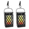 LUMIRO 2 Pack Flickering Flame Solar Garden Pendant Lights - Realistic Flames_1