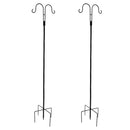 LUMIRO 2 Pack Double Shepherds Metal Hooks Garden Pole for Outdoor_1