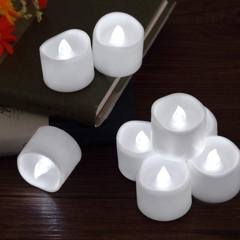 Pack of 12 Flameless Flickering LED Tealight Candles - Battery Operated_10