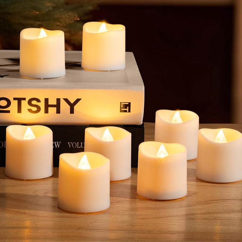 Pack of 12 Flameless Flickering LED Tealight Candles - Battery Operated_18