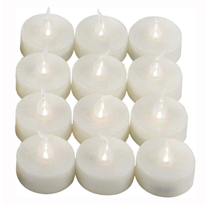 Pack of 12 Flameless Flickering LED Tealight Candles - Battery Operated_4