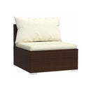 2 Piece Garden Lounge Set With Cushions Poly Rattan Brown