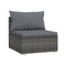 6 Piece Poly Rattan Garden Lounge Set With Cushions Grey