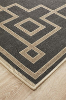 Alfresco Indoor Outdoor Collection Charcoal Corners Rug